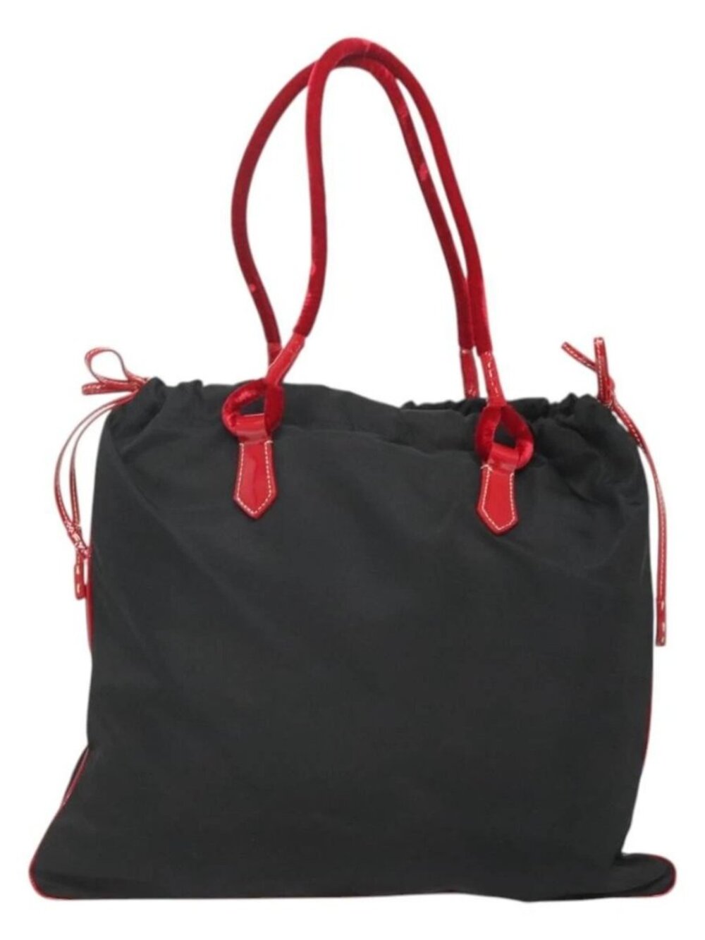 PRADA Tote Bag Nylon Black Silver Auth - Picture 3 of 16
